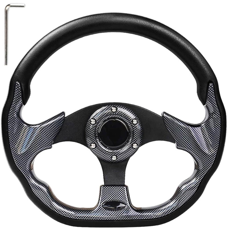 MOSNAI Golf Cart Steering Wheel, Fit EZGO TXT RXV, Club Car DS Precedent Tempo, Yamaha G2-G29 Most Golf Cart, Universal Golf Steering Wheel, Ergonomic Design, D Shape Design - Image 1